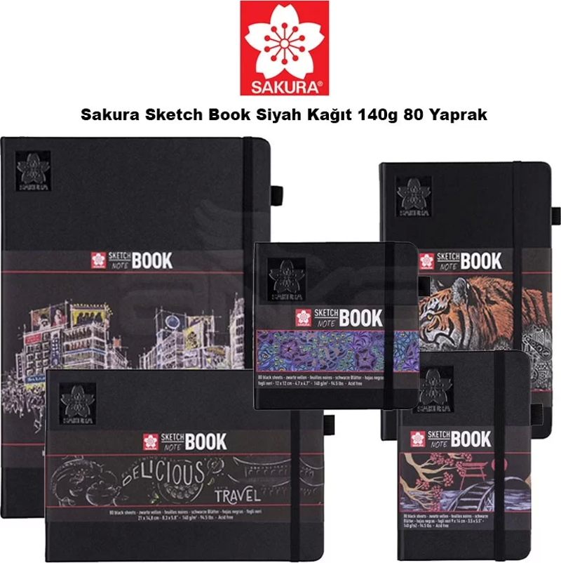 Sketch Book Siyah Kağıt 140g 80 Yaprak