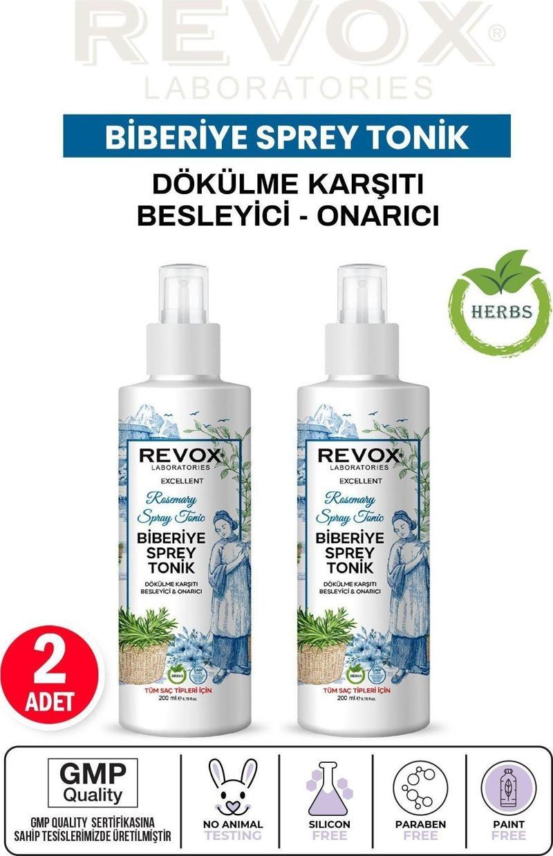 Biberiye Bitki Özlü Dökülme Karşıtı, Besleyici Ve Onarıcı Durulanmayan Saç Bakım Toniği 2 Adet