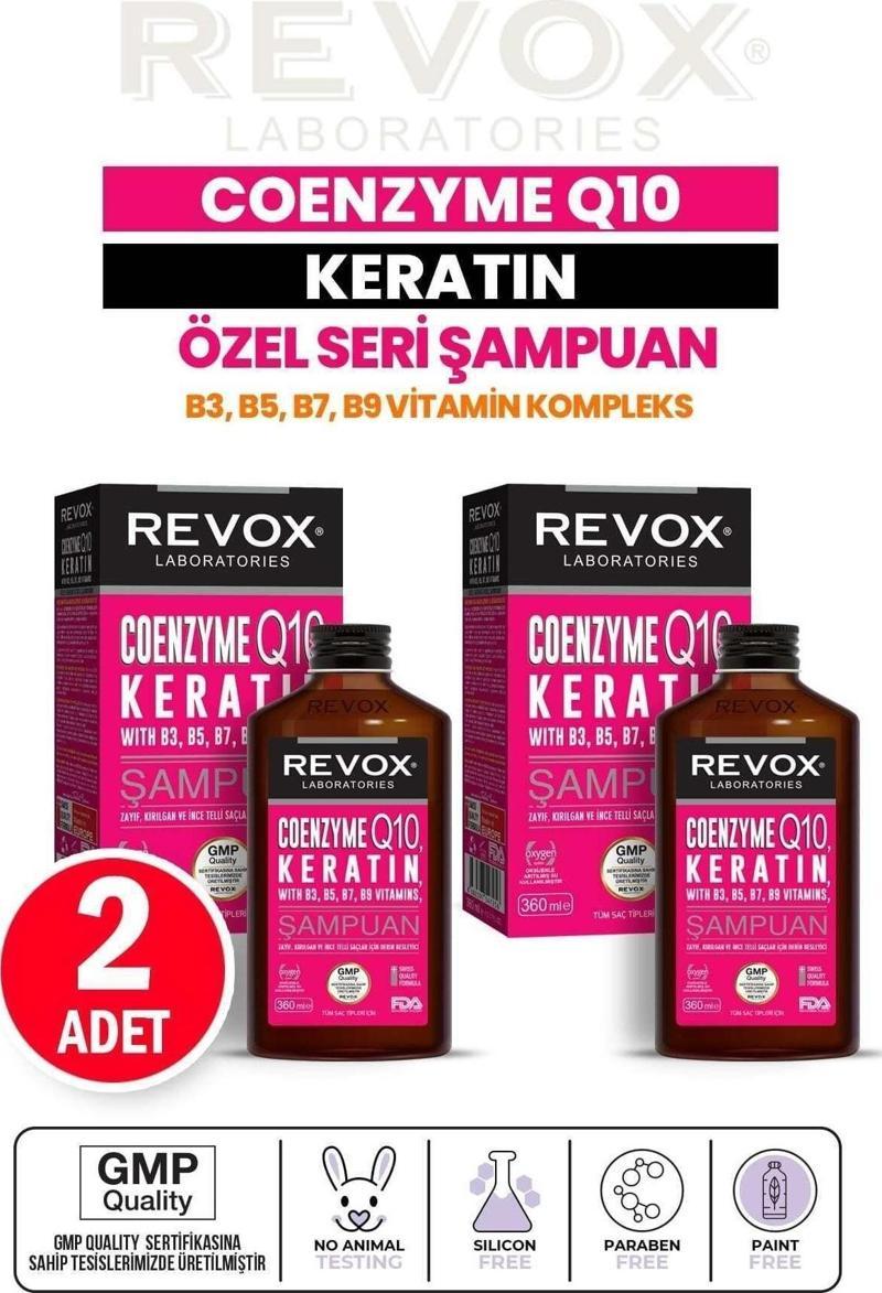 Coenzyme Q10 Keratin Vitamain Kompleks Güçlendirici Yenileyici Derin Besleyici Şampuan 2 Adet