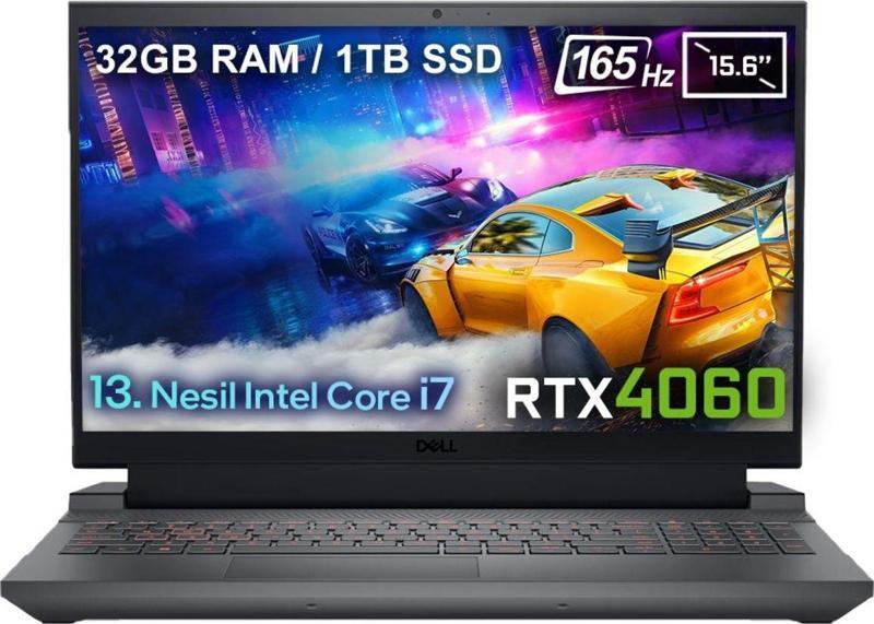 Gaming G15 5530 G155530014Uv4 Intel Core i7-13650HX 32GB DDR5 1TB SSD RTX4060 8GB 140W 15.6 inç Full HD Ubuntu Gaming Laptop