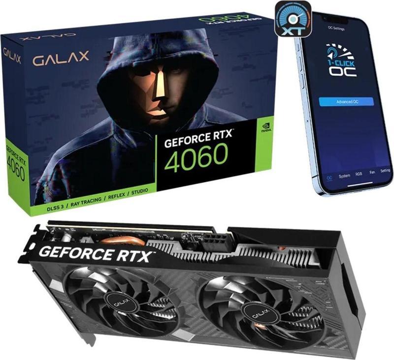 Geforce Rtx 4060 1-Click Oc 2X V2 8Gb Gddr6 128 Bit Dlss 3 Ekran Kartı (46Nsl8Md9Nxv)