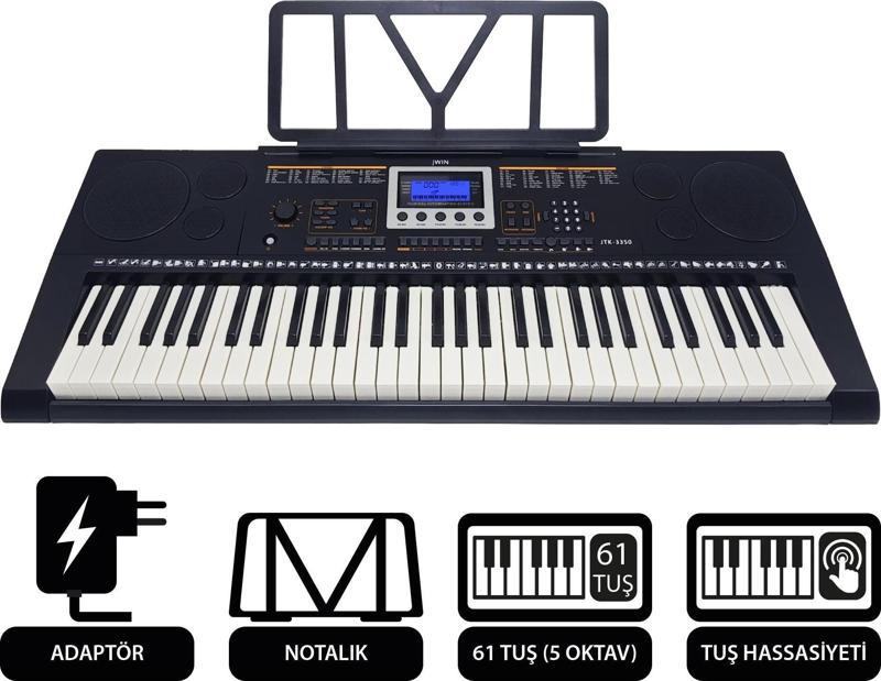 JTK-3350 61 Tuş Hassasiyetli 5 Oktav Org (Adaptör Hediye)