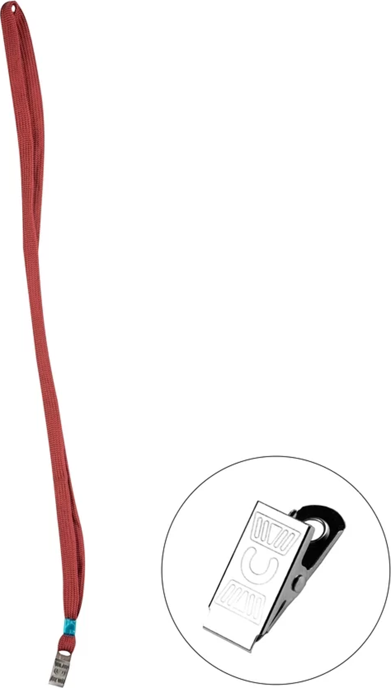 Metal Klipsli Yaka İpi Bordo