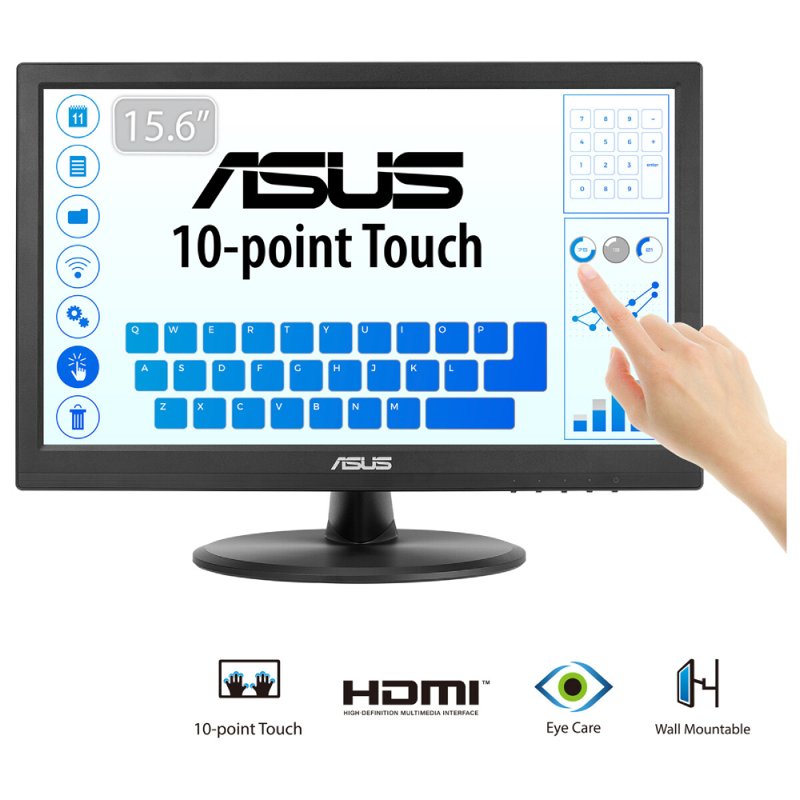 VT168HR 15.6&quot; 5ms, 60Hz, Dokunmatik, HDMI, D-Sub, Düşük Mavi Işık, FreeSync, TN Panel Monitör