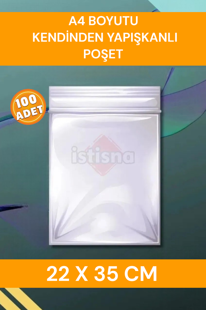 100 Adet 22x35 Cm Kendinden Yapışkanlı Açılıp Kapanabilir Şeker Kurabiye Şeffaf Plastik Poşet Torba