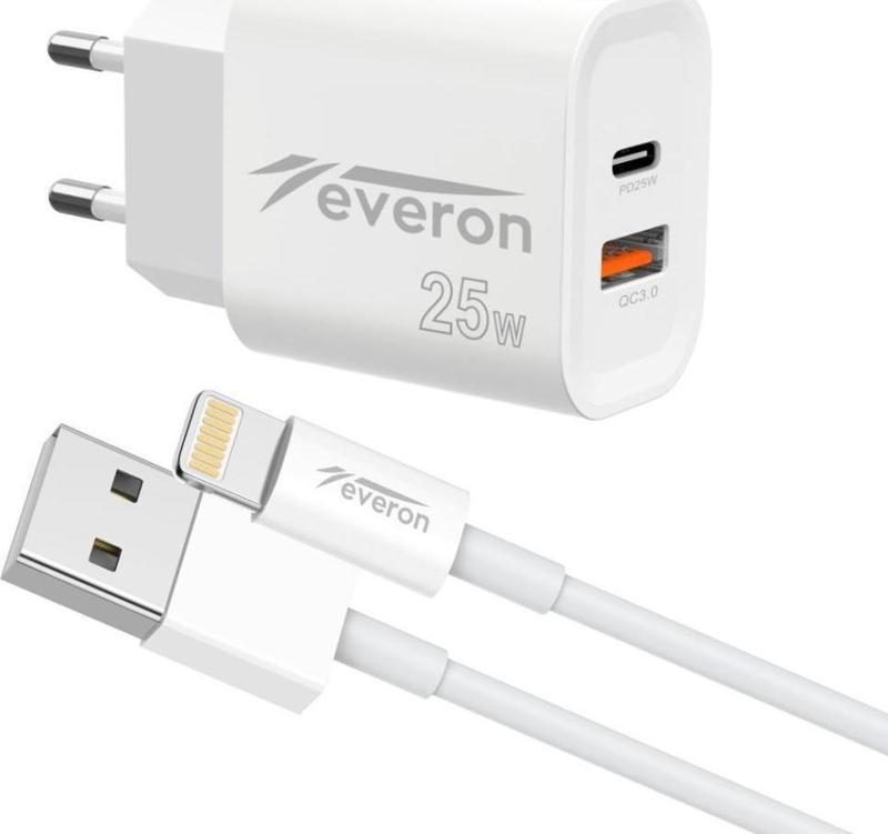 25w Usb iPhone Kablolu Hızlı Şarj Cihazı EVR-023-I