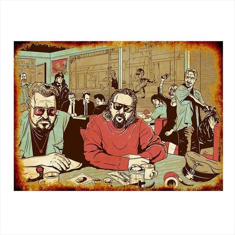Tarantino Ve Coen Kardeşler Tasarım Ahşap Tablo 35Cm X50Cm