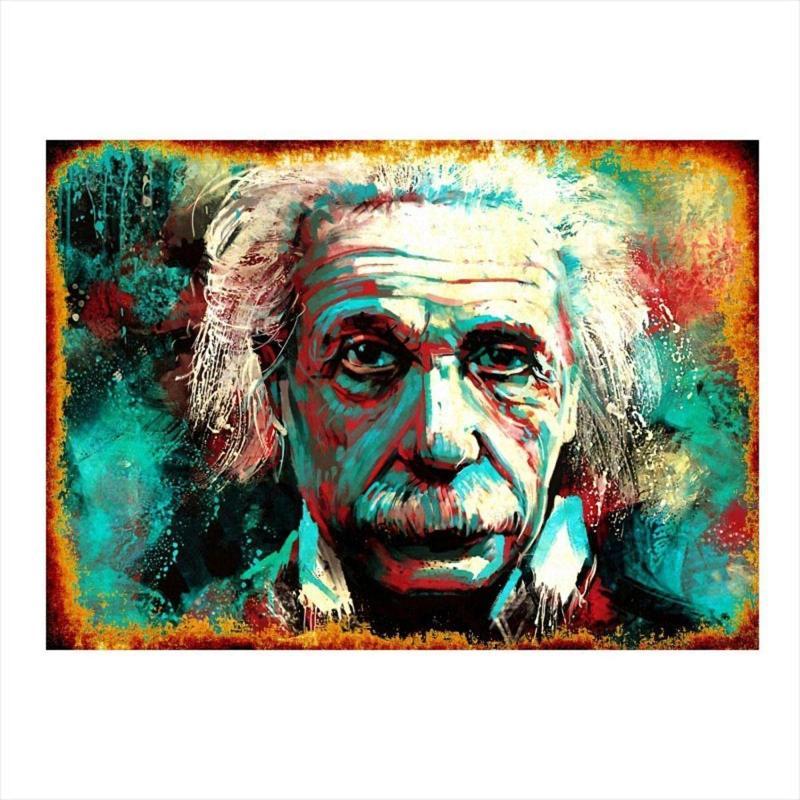 Albert Einstein Çizimi Dekoratif Mdf Tablo 50Cmx 70Cm