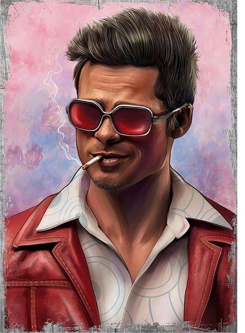 Tyler Durden Fight Club Dekoratif Mdf Tablo 50Cmx 70Cm