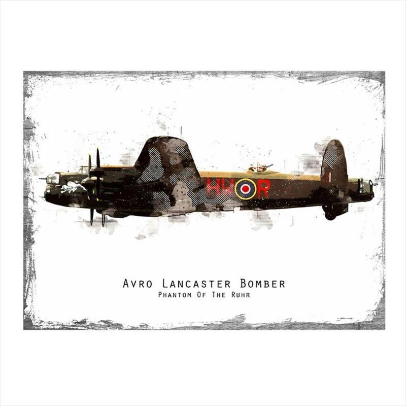 Ahşap Tablo Avro Lancaster Bombardıman Uçağı Baskılı 35Cm X 50Cm
