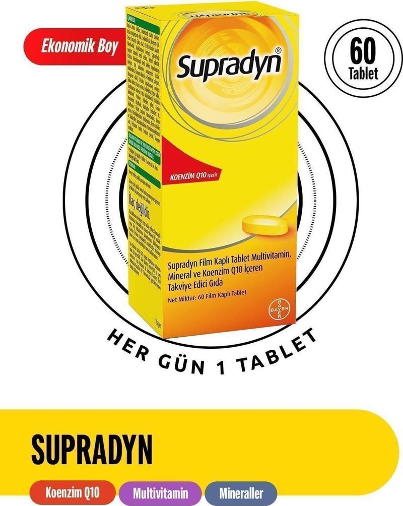 60 Film Kaplı Tablet | Koenzim Q10, Multivitamin Ve Mineral Içeren Takviye Edici Gıda