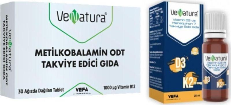 B12 Vitamini Metilkobalamin Odt 30 Ağızda Dağılan Tablet+D3 K2 Vitamini 20 Ml Damla