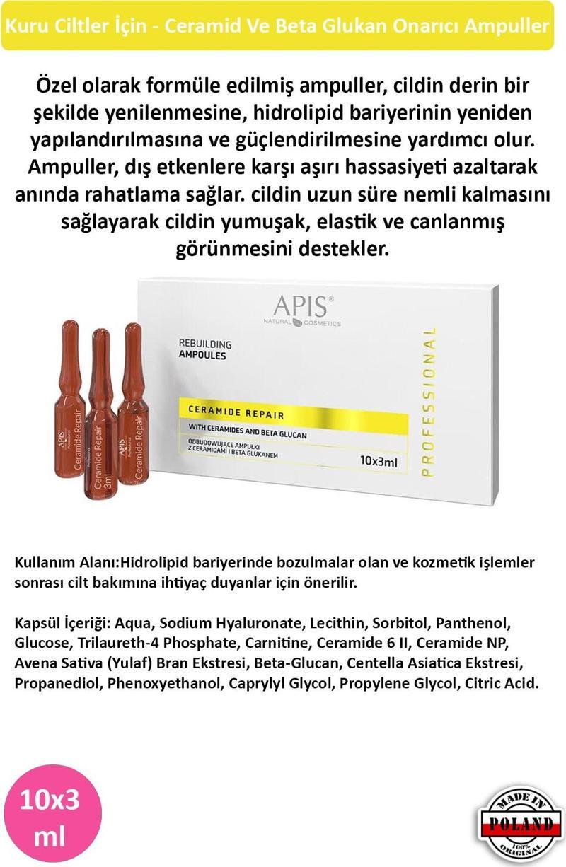 Kuru Ciltler İçin - Ceramid Ve Beta Glukan Onarıcı Ampuller - 10 X 3 Ml