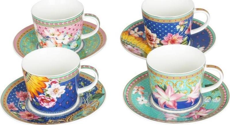 Camellia New Bone China Porselen 4 lü Çay Fincanı Seti 220 ml