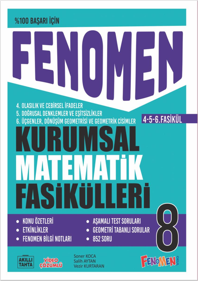 8 FENOMEN KURUMSAL MATEMATİK FASİKÜLLERİ (4.-5.-6. FASİKÜL)