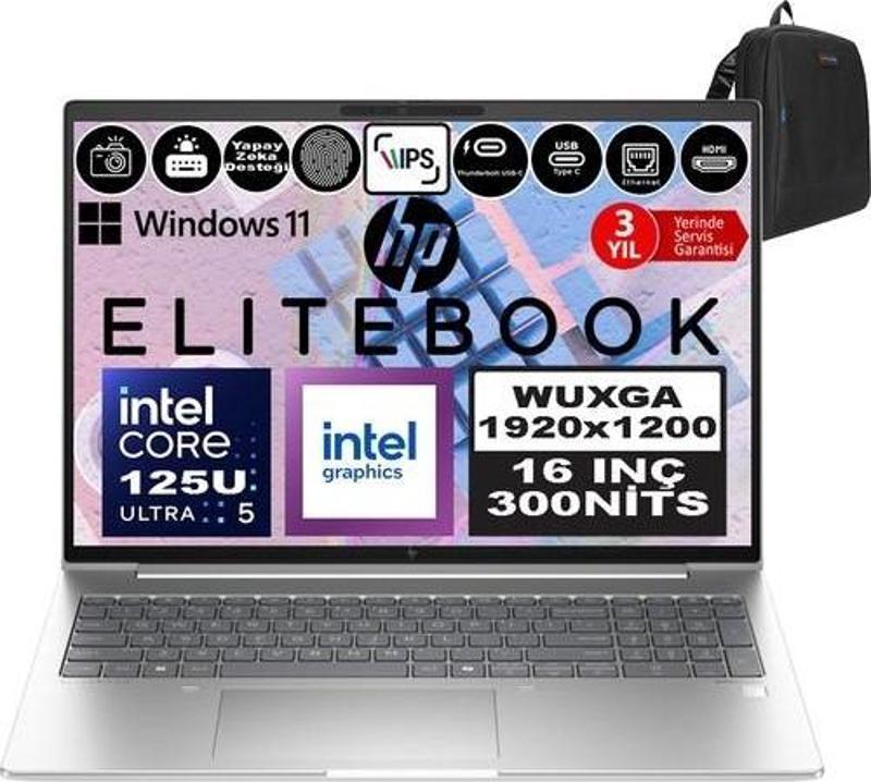 Elitebook 660 G11 Ultra 5 125U Ddr5 32GB 1tb SSD Aı Boost 16" Wuxga IPS Windows 11 Pro 9Y7L8ETP10 + Zetta Çanta