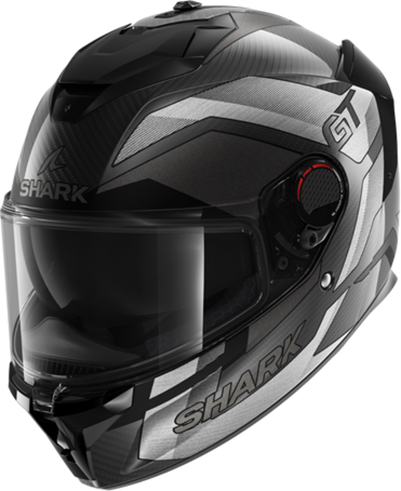 0330 SHARK SPARTAN GT PRO RITMO CARBON MAT KAPALI KASK SİYAH METALİK GRİ