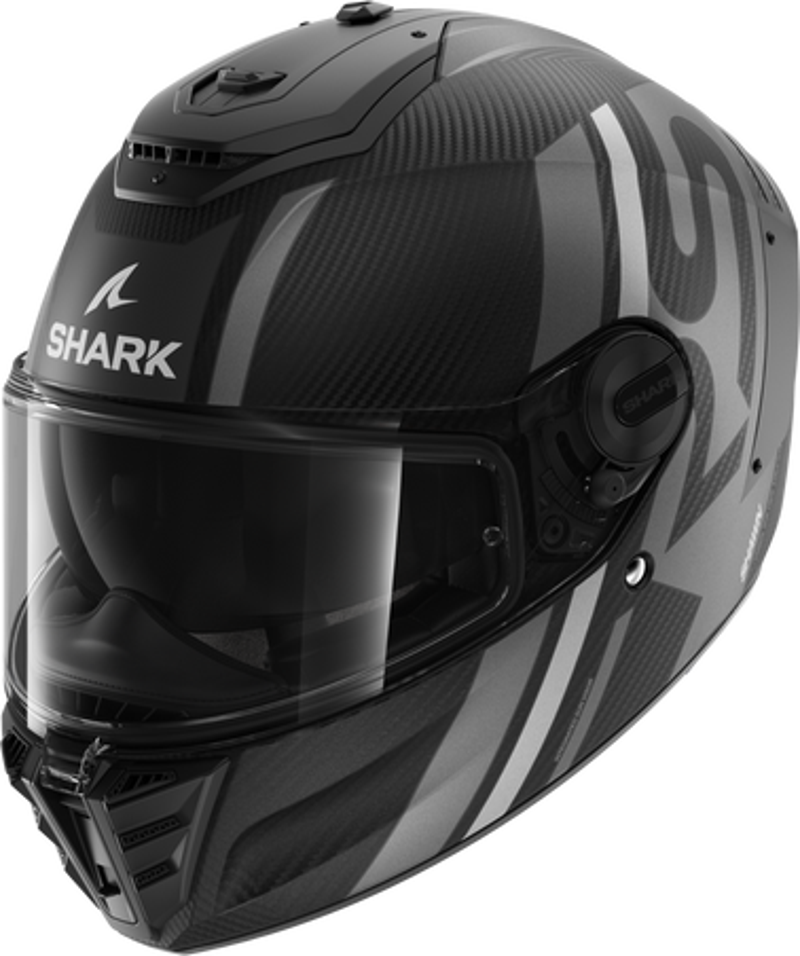 0325 SHARK SPARTAN RS CARBON SHAWN MAT KAPALI KASK MAT SİYAH GRİ