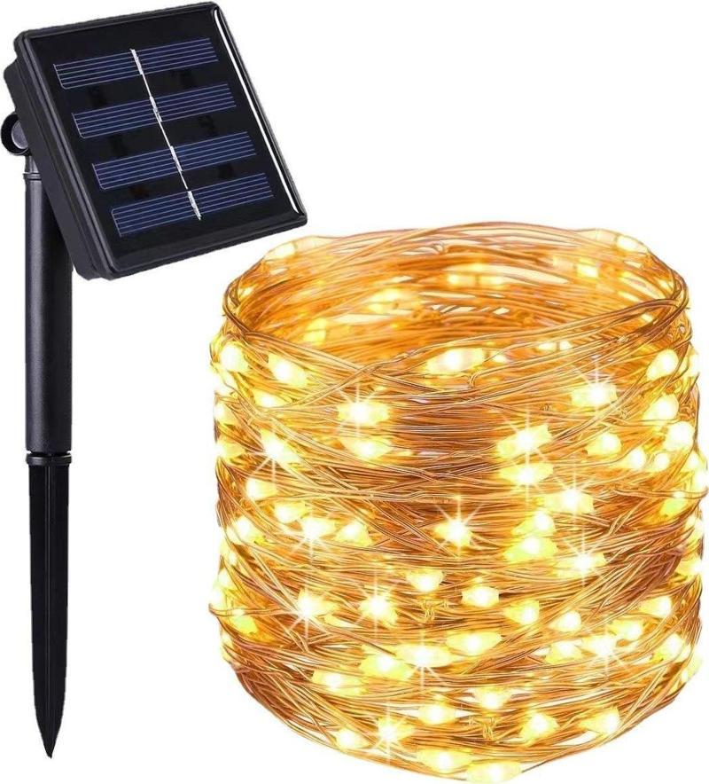 Solar Güneş Enerjili Peri Led 20 Metre Günışığı 8 Mod 200 Led