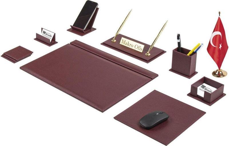 G101 Deri Sümen Takımı 11 Parça Bordo Full Set