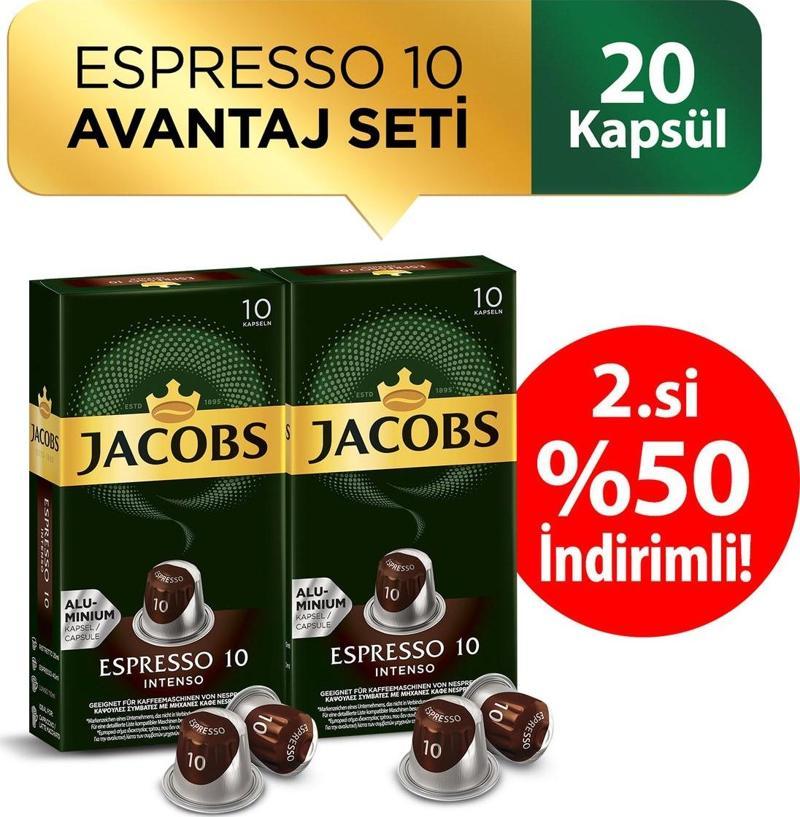 Espresso 10 Intenso Alüminyum Kapsül Kahve 10 x 2 Adet 2.%50 İndirmli !