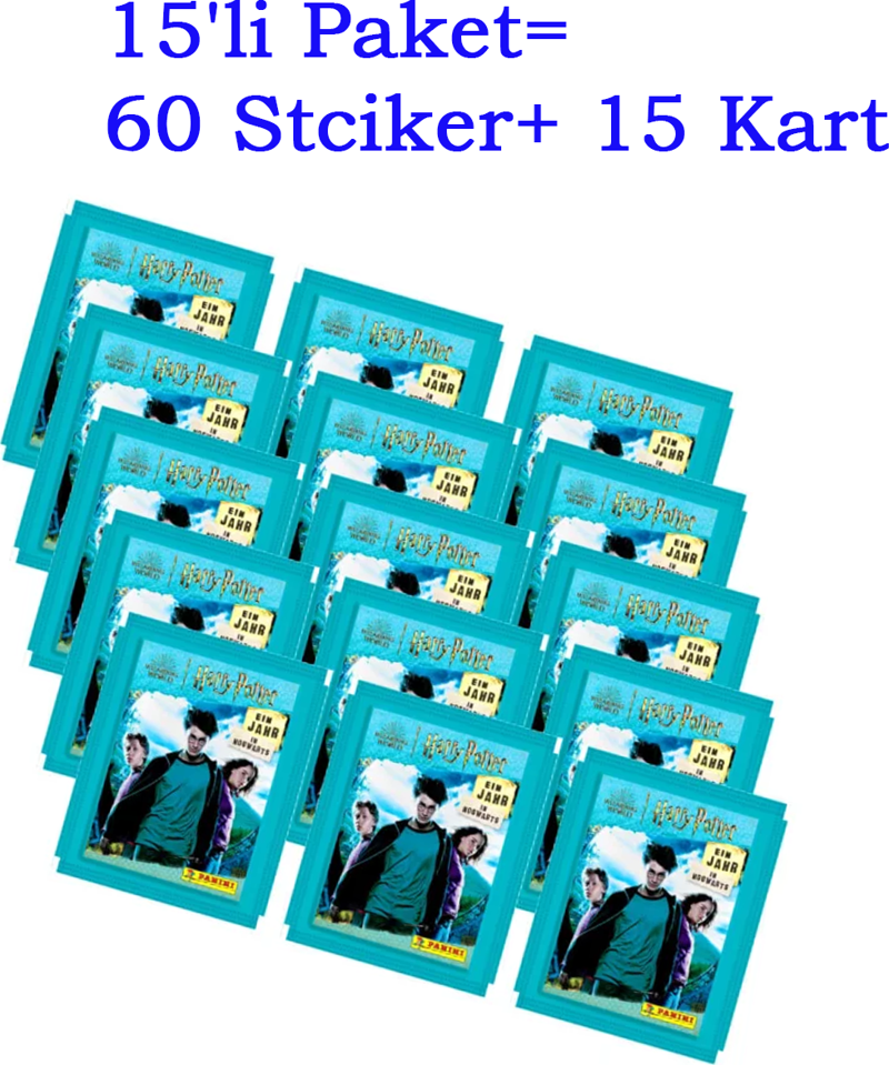 Harry Potter Hogwarts'ta 1 Yıl Sticker Seti 15li Paket (15'li Paket= 60 Stciker+ 15 Kart)