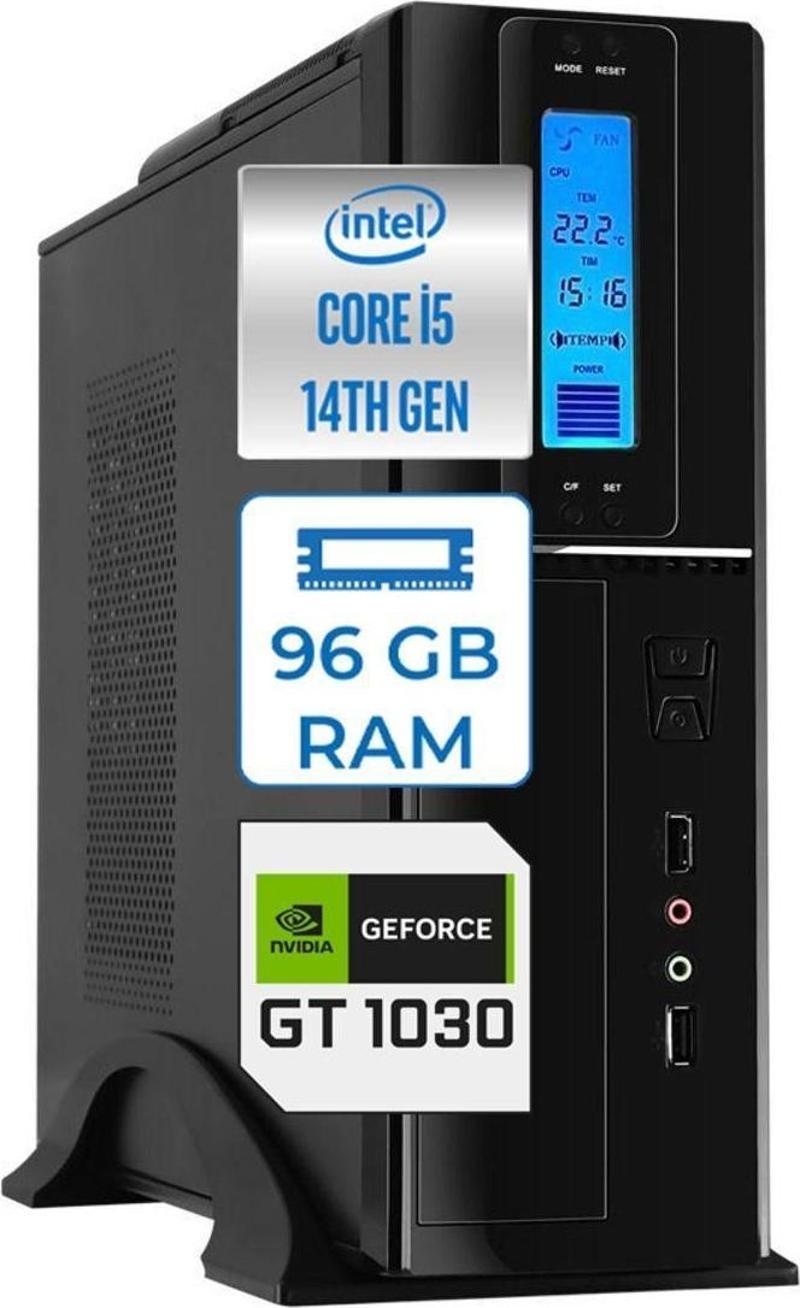 Flex Pro 450X Intel Core I5 14400 96GB Ddr5 4tb SSD GT1030 Freedos Sff Slim Masaüstü Bilgisayar ZET450X9564030