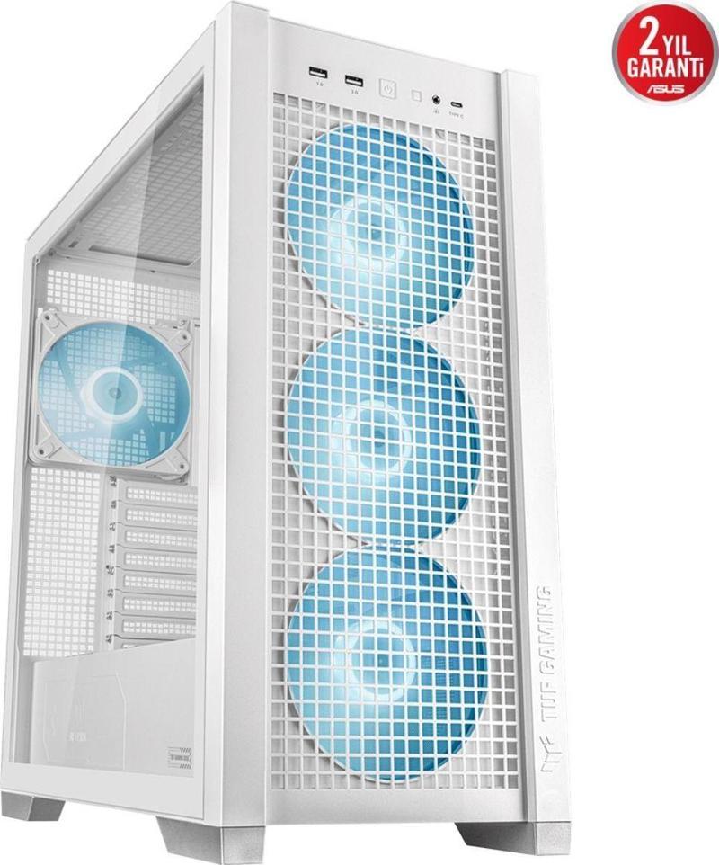 Gt302 Tuf Gaming Argb Tempered Glass Beyaz E-Atx Mid Tower Kasa
