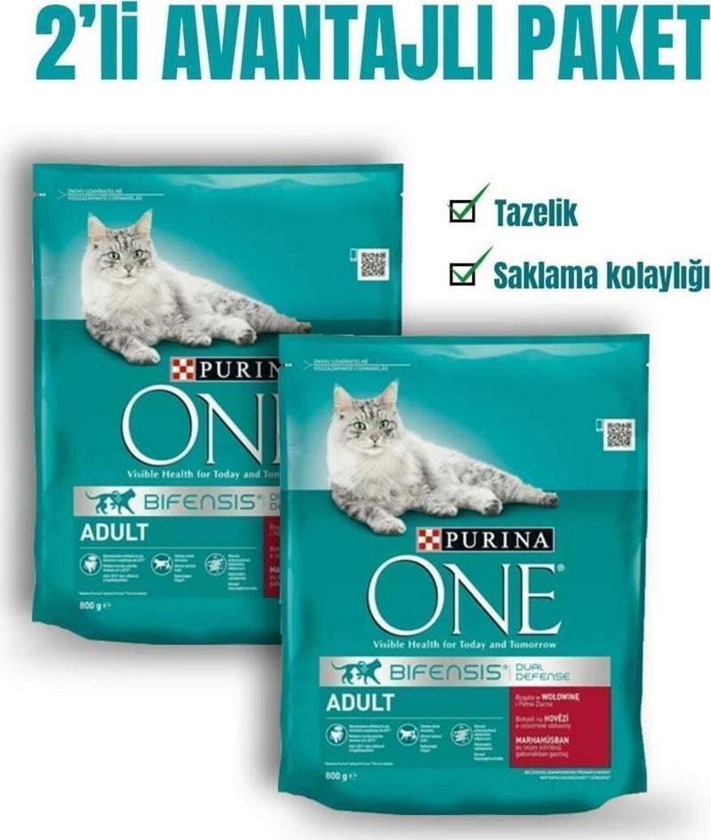 Yetişkin Sığır Etli Kedi Maması 800 Gr X 2Ad