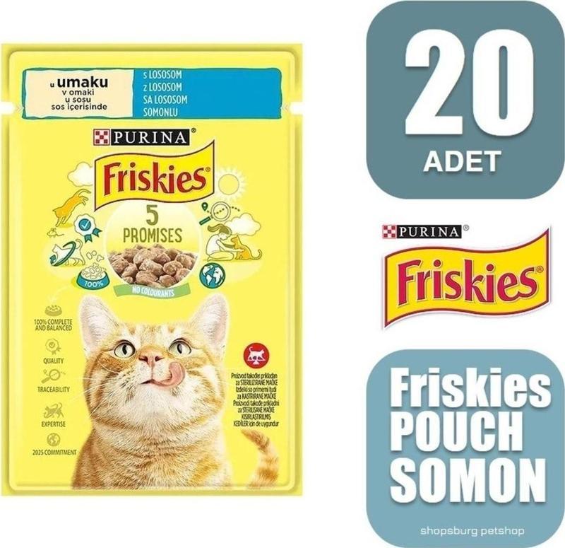 Friskies Somonlu Soslu Yaş Kedi Maması 85 Gr X 20 Adet