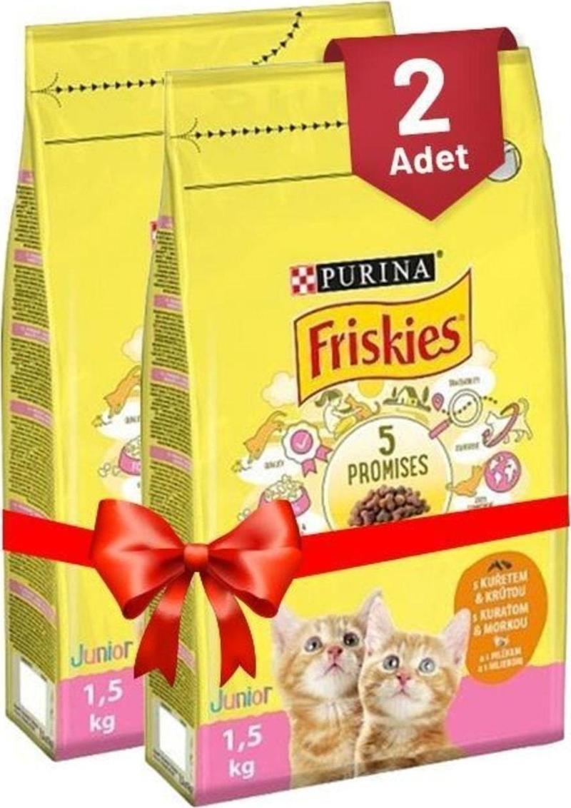 Junior Tavuk Süt Ve Sebzeli Yavru Kedi Maması 1.5 Kg X 2 Adet