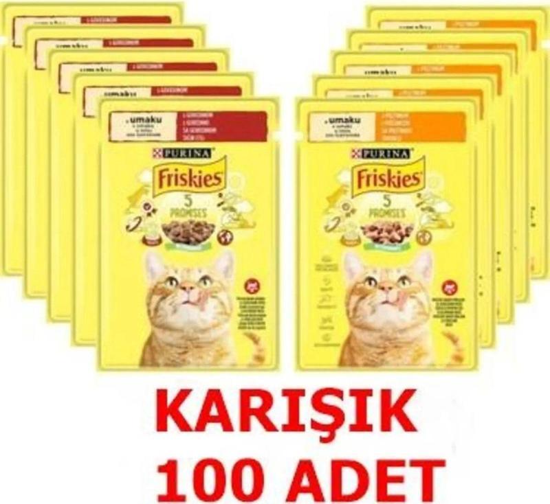 Karışık Kedi Maması 104 Adet Pouch