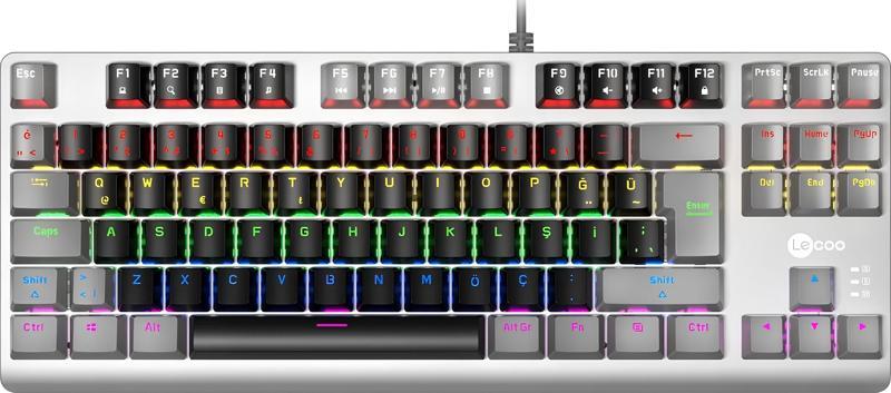 Lecoo GK304 Red Switch RGB Mekanik Türkçe Q Siyah Gaming (Oyuncu) Klavye
