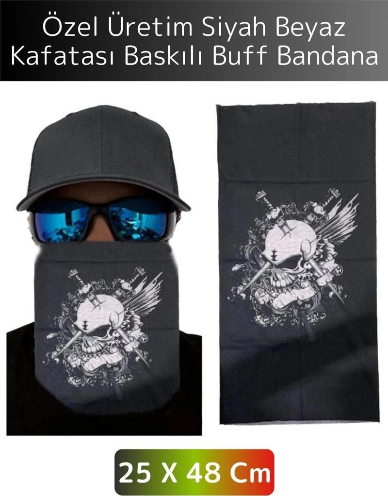 Yüksek Kaliteli Şık Kuru Kafa Tasarımlı Motor Açık Hava Spor Çok Amaçlı Saç Boyun Bilek Buff Bandana