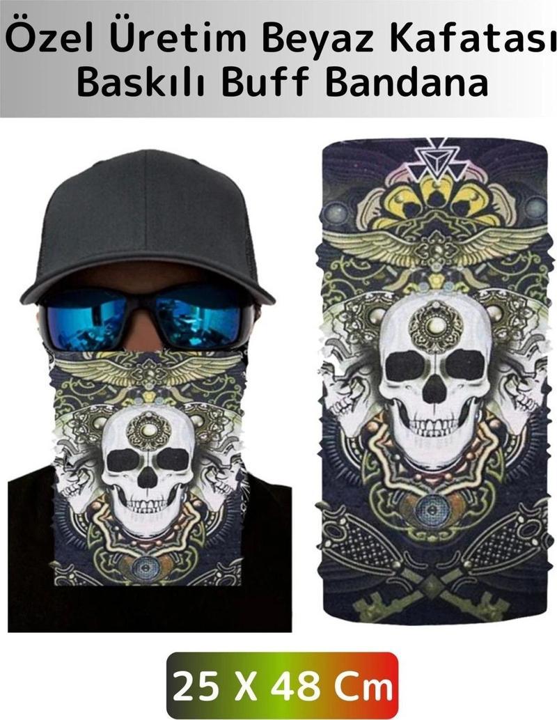 Yüksek Kaliteli Şık Kuru Kafa Tasarımlı Motor Açık Hava Spor Çok Amaçlı Saç Boyun Bilek Buff Bandana