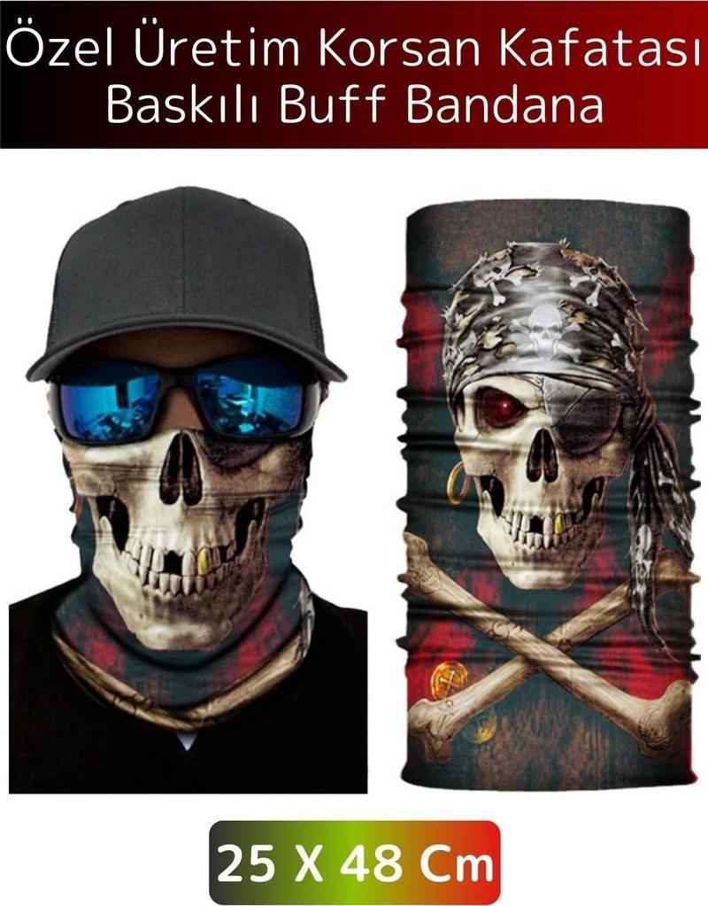 Yüksek Kaliteli Şık Kuru Kafa Tasarımlı Motor Açık Hava Spor Çok Amaçlı Saç Boyun Bilek Buff Bandana