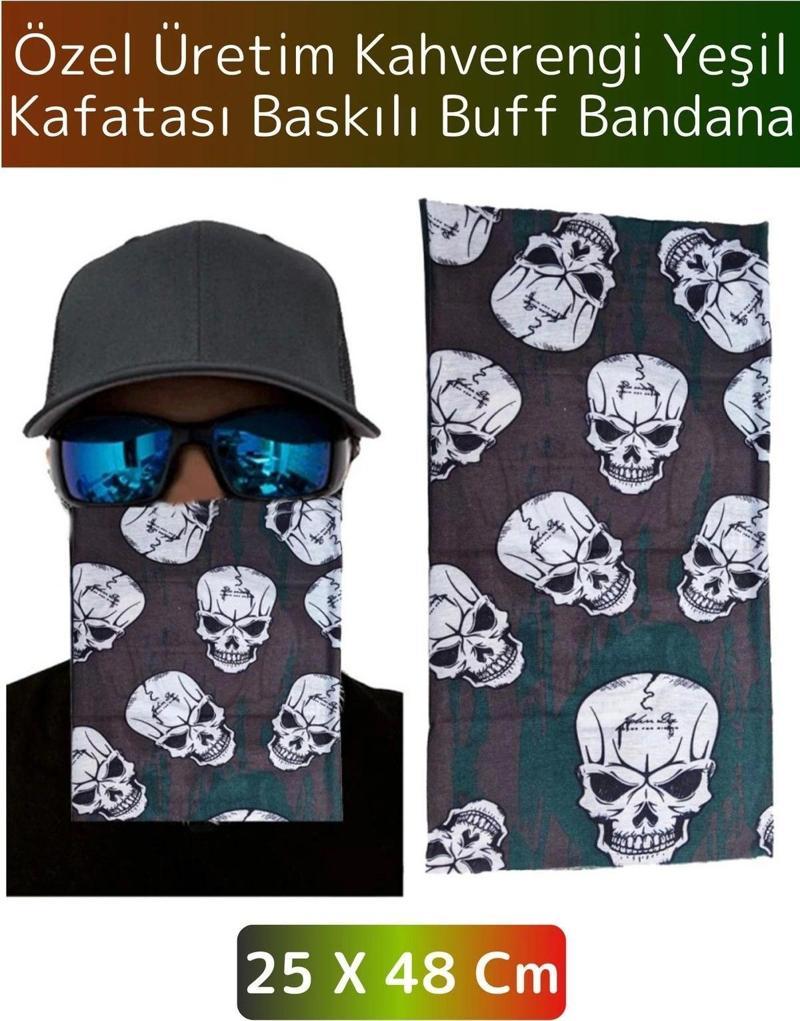 Yüksek Kaliteli Şık Kuru Kafa Tasarımlı Motor Açık Hava Spor Çok Amaçlı Saç Boyun Bilek Buff Bandana