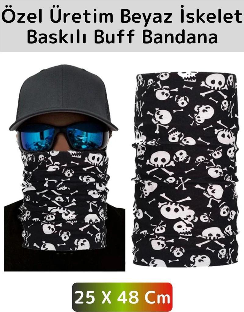 Yüksek Kaliteli Şık Kuru Kafa Tasarımlı Motor Açık Hava Spor Çok Amaçlı Saç Boyun Bilek Buff Bandana