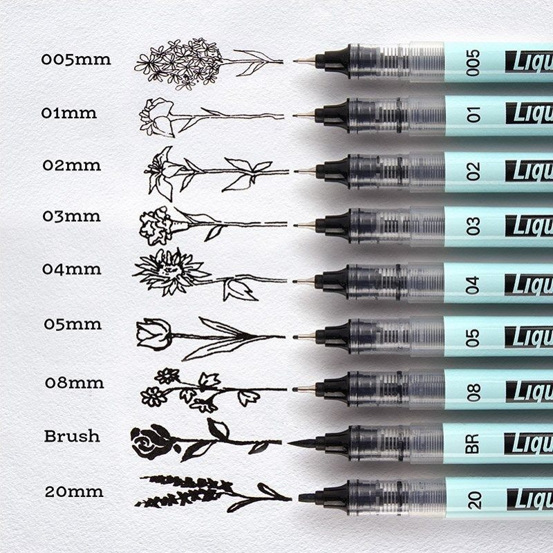 WRITECH W-704 LIQUID FINELINER BRUSH KALEM - 12'Lİ KUTU