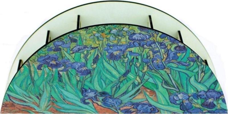 Van Gogh Green Irises Süsen Çiçekleri Ahşap Masaüstü Kalemlik Kalem Kutusu Organizer