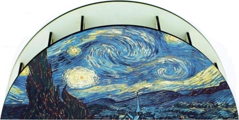 Van Gogh Starry Night Yıldızlı Gece Ahşap Masaüstü Kalemlik Kalem Kutusu Organizer