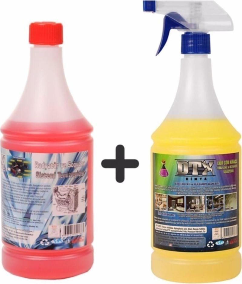 Oto Kalorifer Ve Petek Temizleme Ilacı (Solventli) 1Lt & Ixir Çok Amaçlı Genel Temizleme Sıvısı 1 Lt