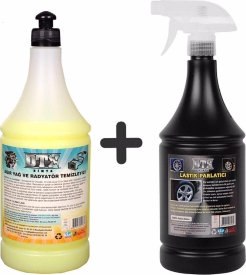 Ağır Yağ Sökücü Radyatör Temizleme İlacı 1 Litre & Lastik Parlatıcı Sıvısı 500 Ml