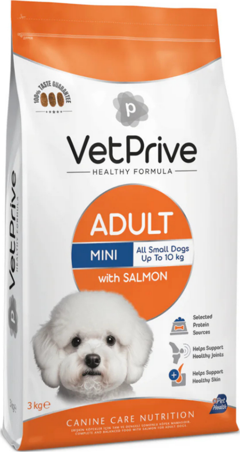 VetPrive Mini Adult Somonlu Mini Irk Yetişkin Köpek Maması 3 Kg