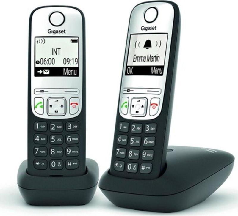 A690 Duo 2 Li Siyah Telsiz Dect Telefon 100 Rehber Handsfree Işıklı Ekran