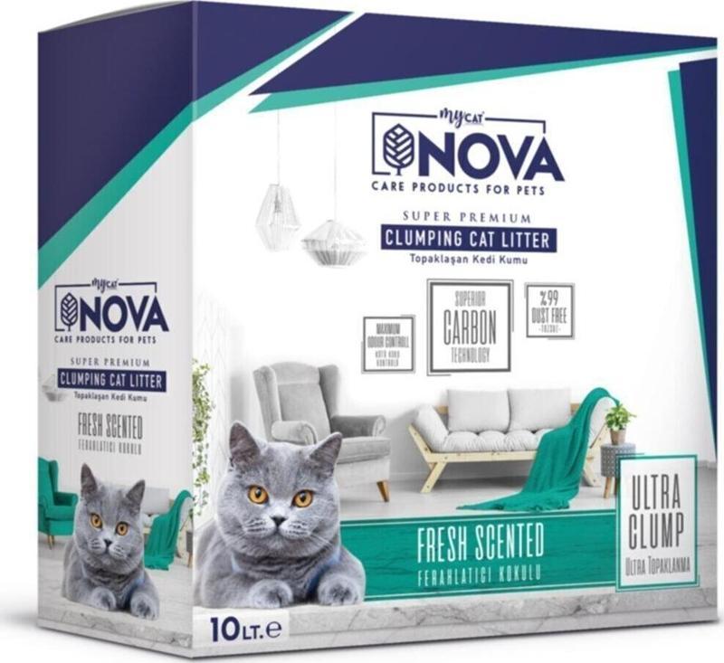 Mycat Nova Ultra Topaklanma (Ferahlatıcı Koku) Premium Kedi Kumu 10lt