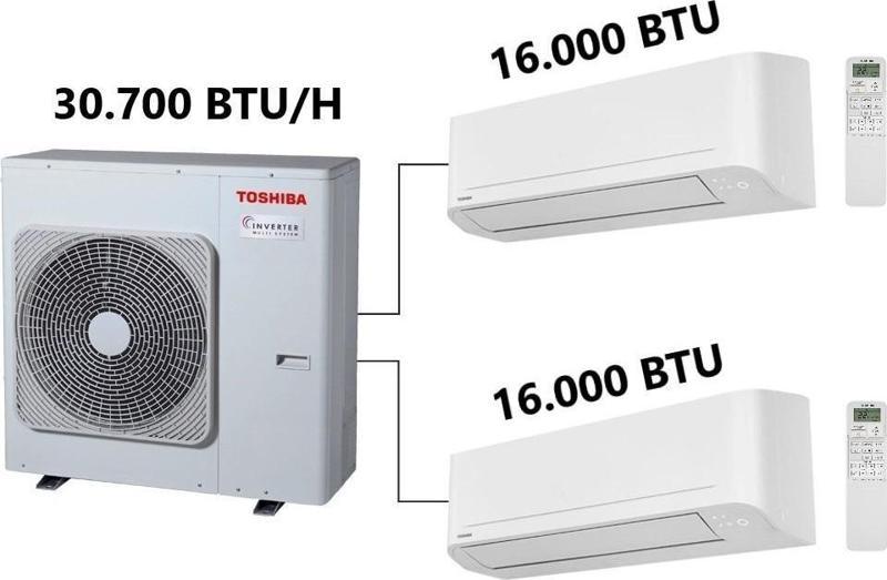 Toshıba Multı Klima (iç Üniteler 16.000 Btu/h + 16.000 Btu/h)