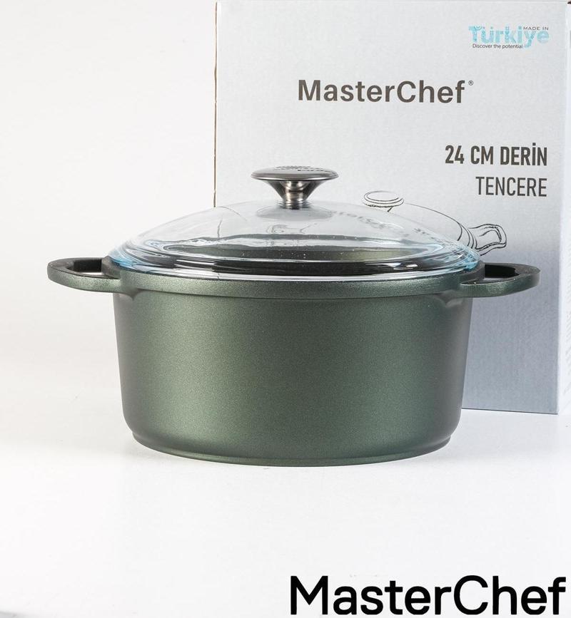 MasterChef Alüminyum Döküm Derin Tencere – 24 cm YEŞİL