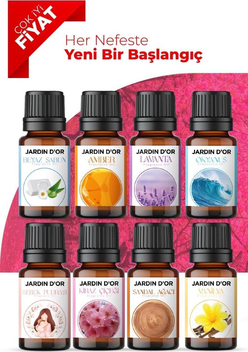 8'li Set Esansiyel Uçucu Yağ Buhurdanlık Yağı Hava Nemlendirici Aroma Difüzörü Kokusu Esans 8x