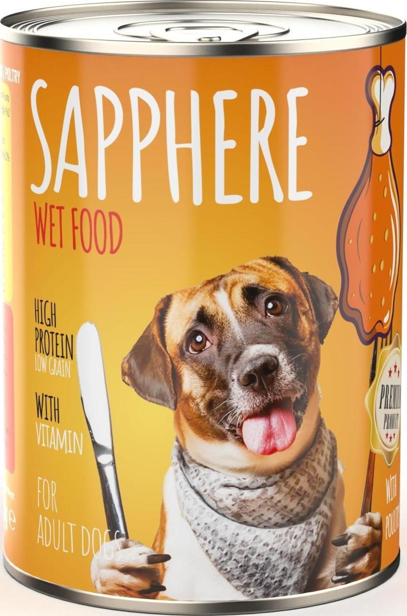 Sapphere Kümes Hayvanlı Yetişkin Köpek Maması Konserve 400 Gr